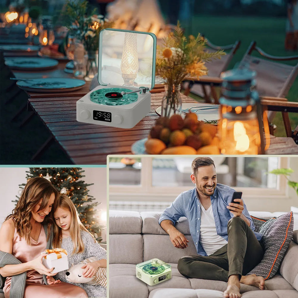 Portable Mini Retro Bluetooth Speaker with Subwoofer, RGB Light, and TF Card Support for Enhanced Sleep Aid