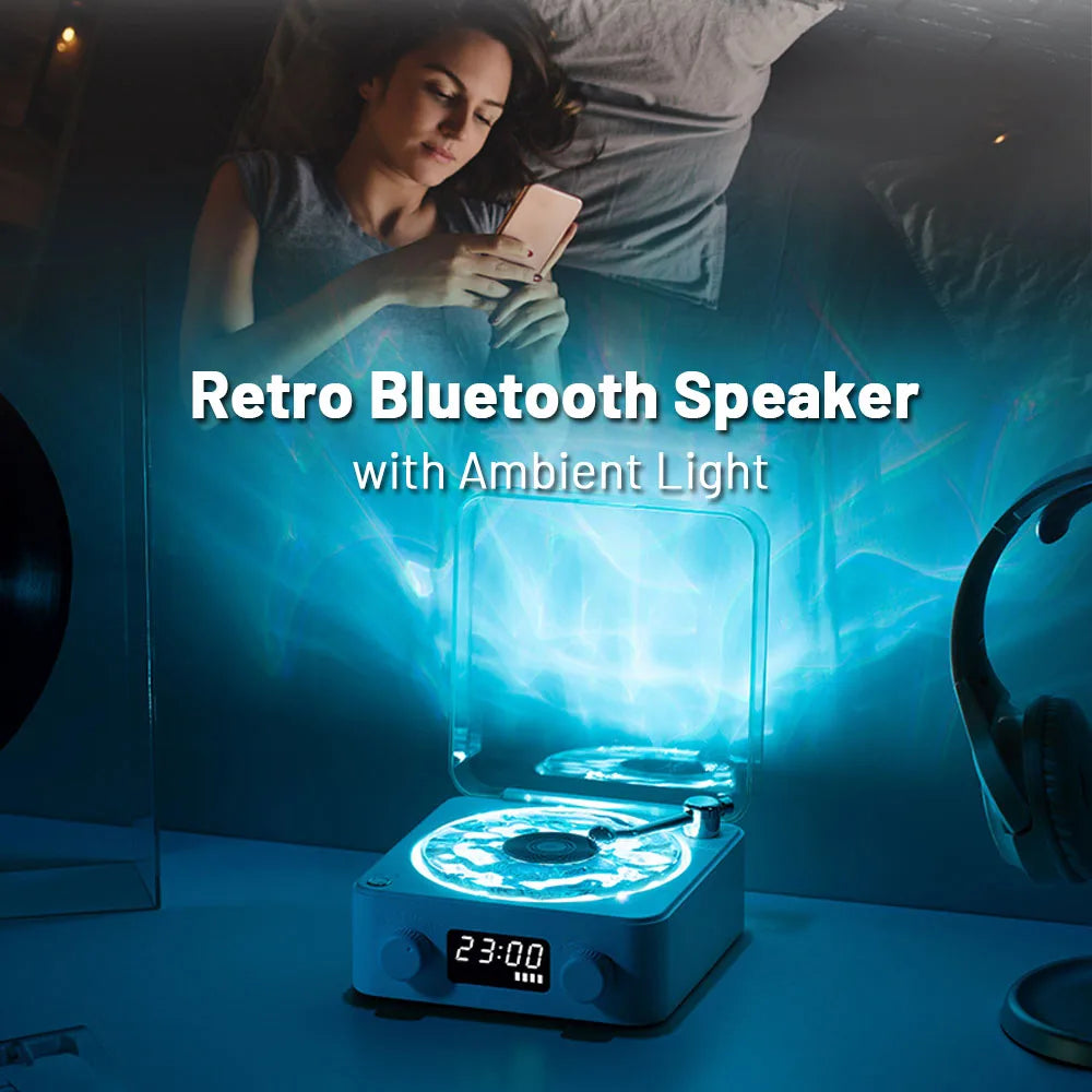 Portable Mini Retro Bluetooth Speaker with Subwoofer, RGB Light, and TF Card Support for Enhanced Sleep Aid