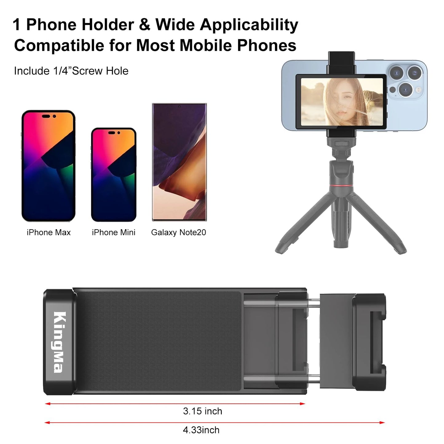 Phone Vlog Selfie Monitor – Rear Camera Preview Screen for TikTok, Vlogging & Live Streaming | Compatible with iPhone & Samsung
