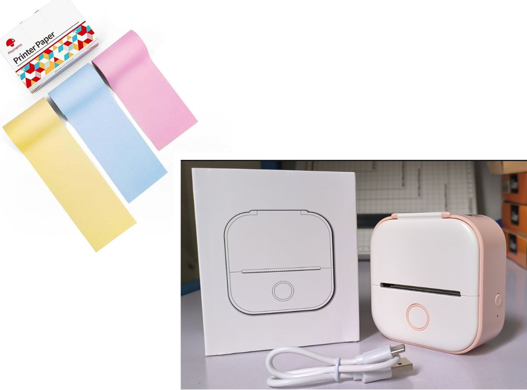 Portable Mini Thermal Label Printer Home Photo Printer Student Wrong Question Printer Bluetooth-Compatible Mini Label Printer Price Tag